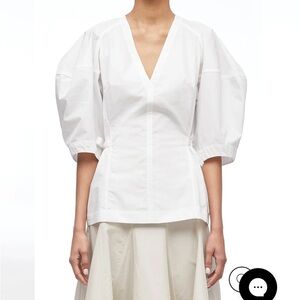 Elegant White V-Neck Blouse